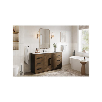 60 inch Single Bathroom Vanity in Hazel Oak
