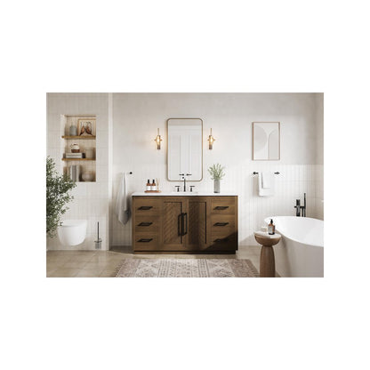 60 inch Single Bathroom Vanity in Hazel Oak