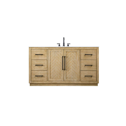 60 inch Single Bathroom Vanity in Linen Oak
