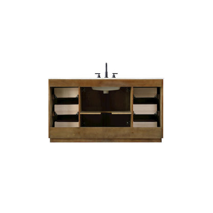 60 inch Single Bathroom Vanity in Linen Oak