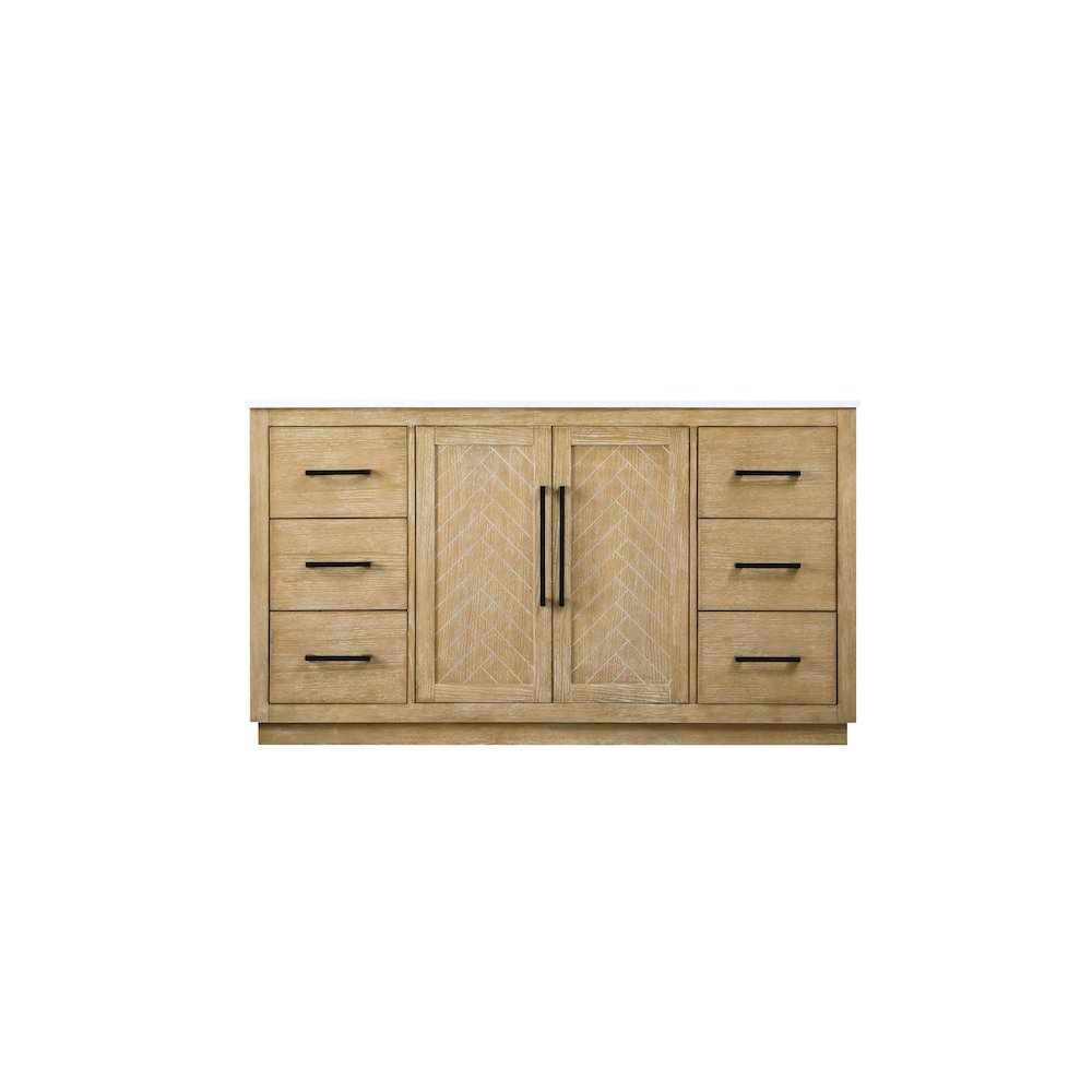 60 inch Single Bathroom Vanity in Linen Oak