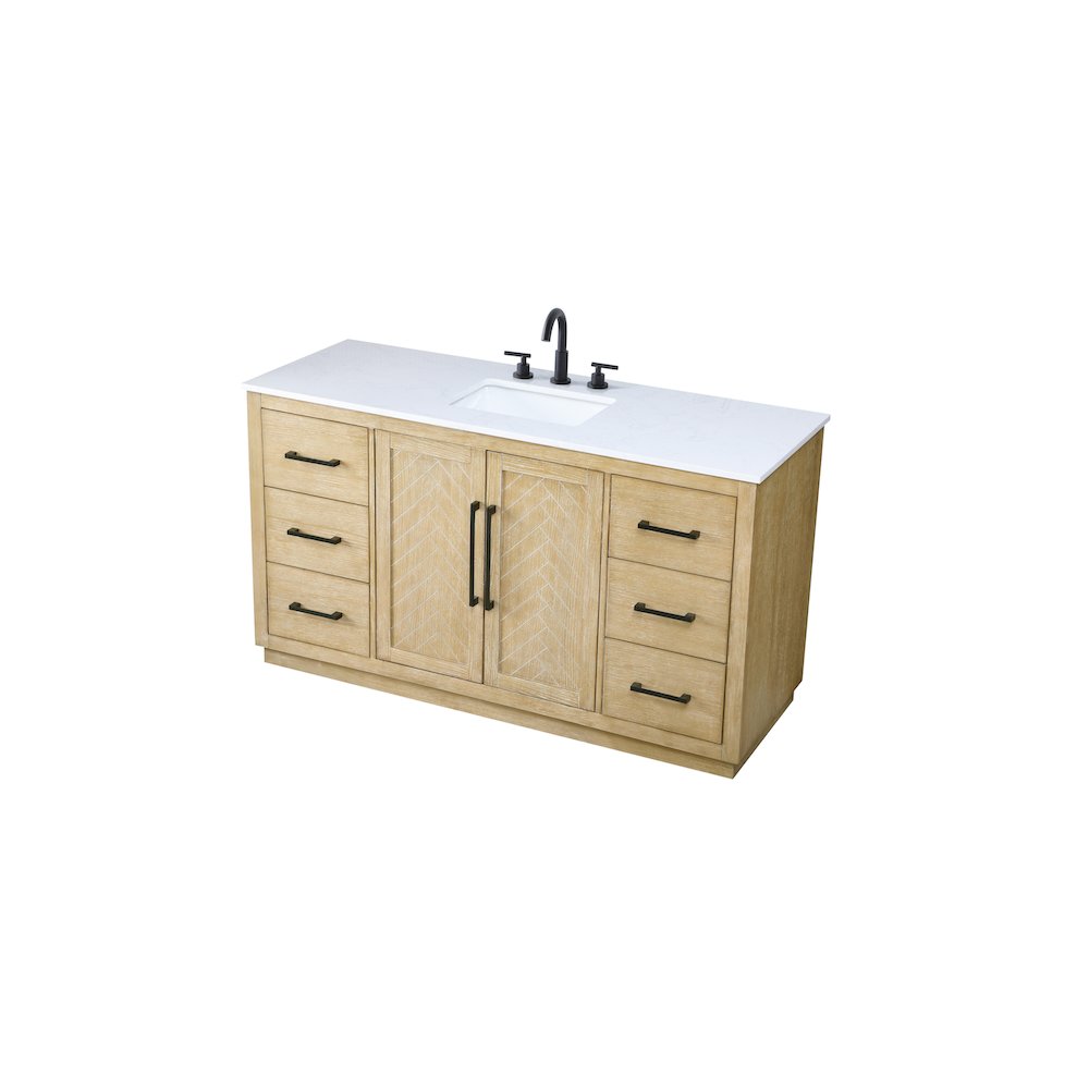 60 inch Single Bathroom Vanity in Linen Oak