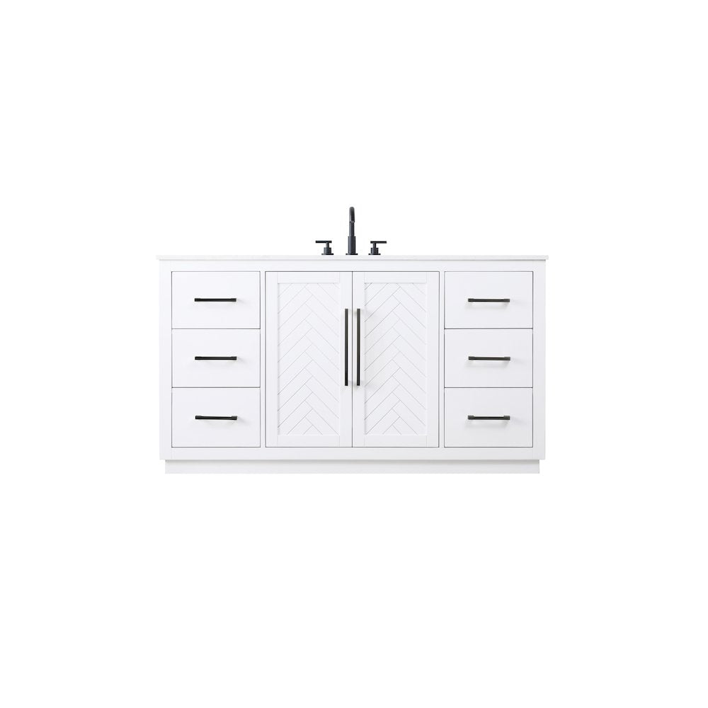 60 inch Single Bathroom Vanity in White
