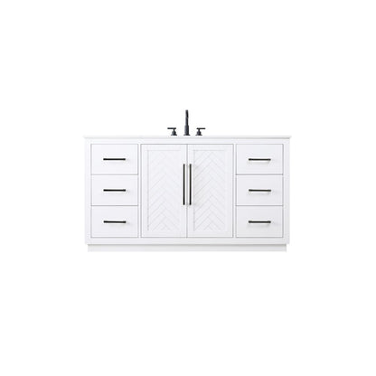 60 inch Single Bathroom Vanity in White