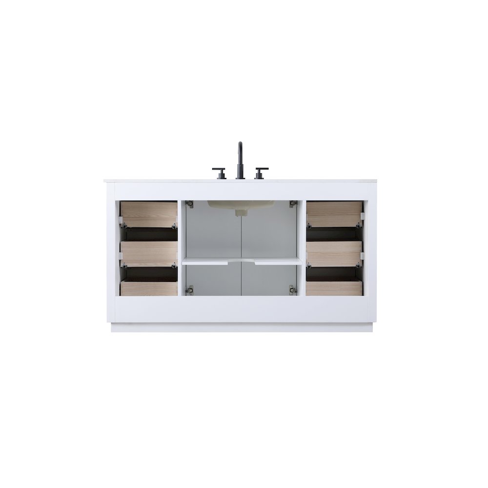 60 inch Single Bathroom Vanity in White