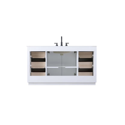 60 inch Single Bathroom Vanity in White