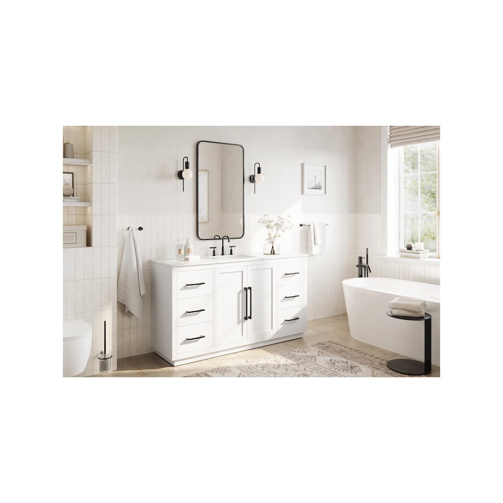 60 inch Single Bathroom Vanity in White