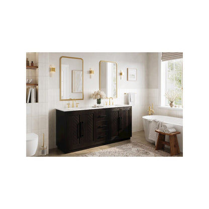72 inch Double Bathroom Vanity in Chocolate Oak