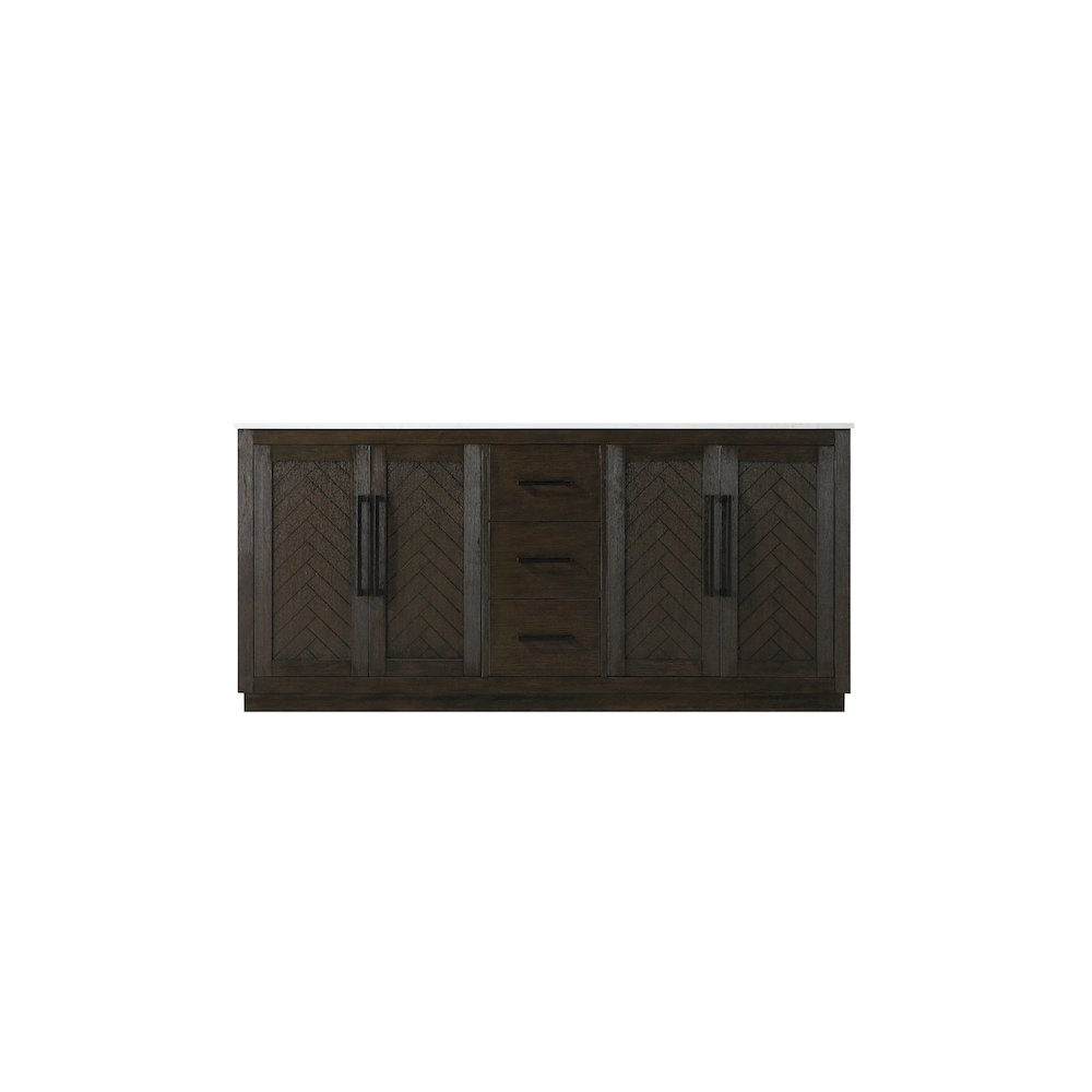 72 inch Double Bathroom Vanity in Chocolate Oak