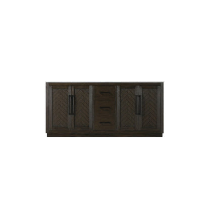 72 inch Double Bathroom Vanity in Chocolate Oak