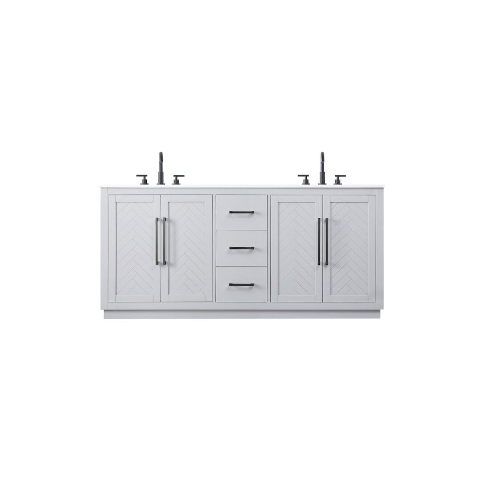 72 inch Double Bathroom Vanity in Grey