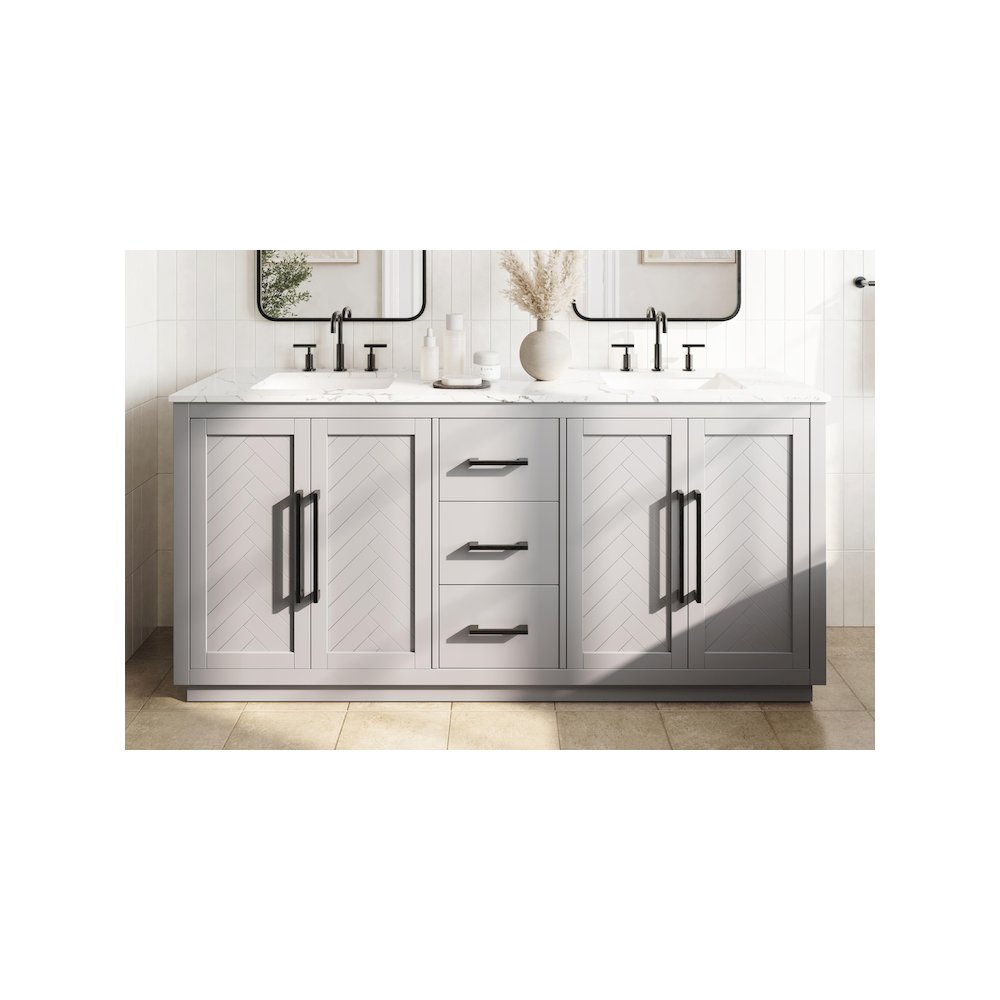 72 inch Double Bathroom Vanity in Grey