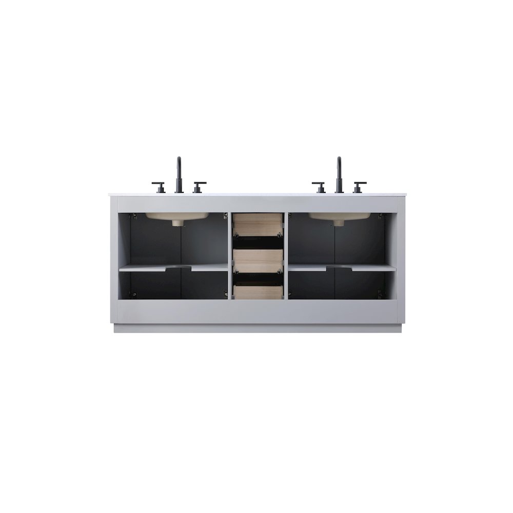 72 inch Double Bathroom Vanity in Grey