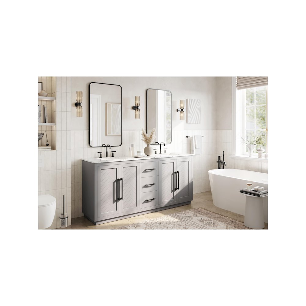 72 inch Double Bathroom Vanity in Grey