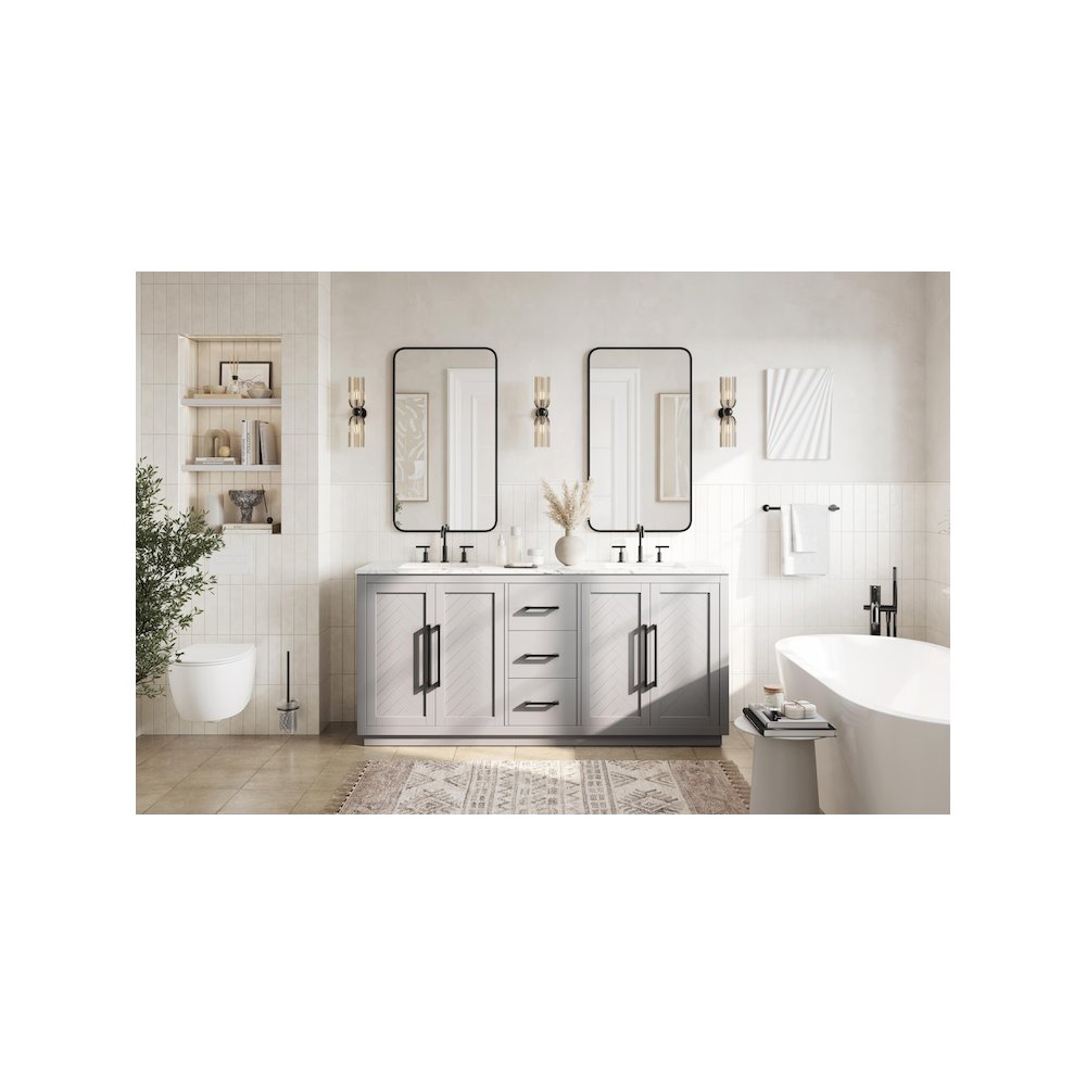 72 inch Double Bathroom Vanity in Grey