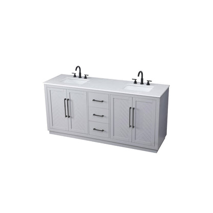 72 inch Double Bathroom Vanity in Grey