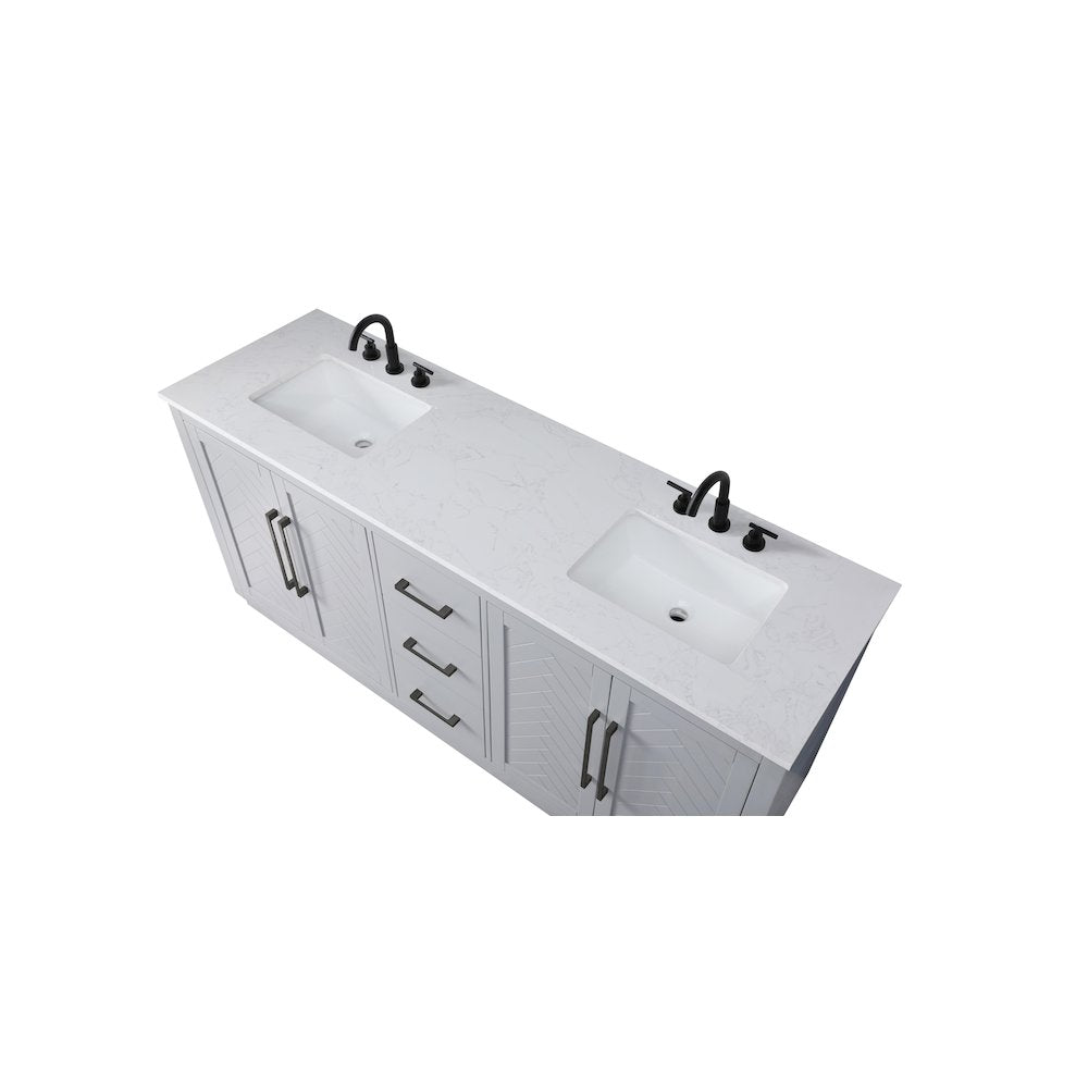 72 inch Double Bathroom Vanity in Grey