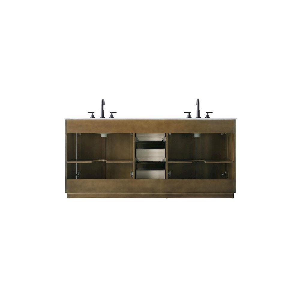 72 inch Double Bathroom Vanity in Hazel Oak