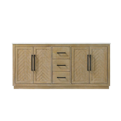 72 inch Double Bathroom Vanity in Linen Oak