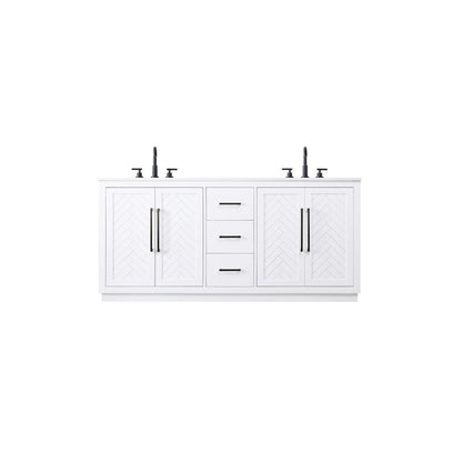 72 inch Double Bathroom Vanity in White