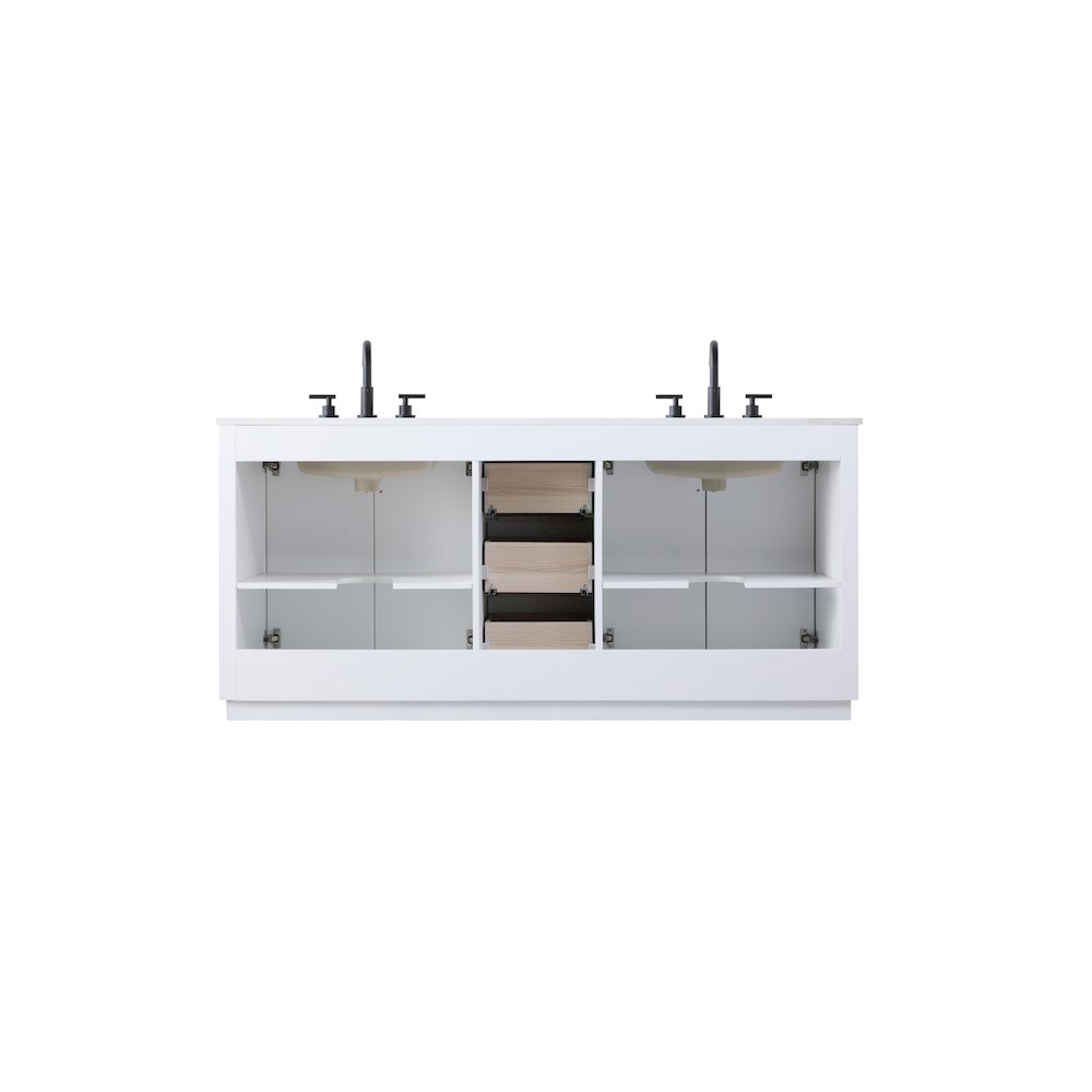72 inch Double Bathroom Vanity in White