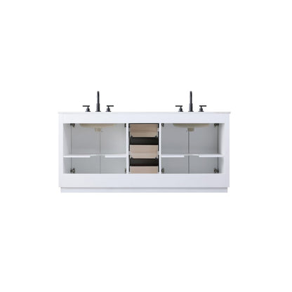 72 inch Double Bathroom Vanity in White