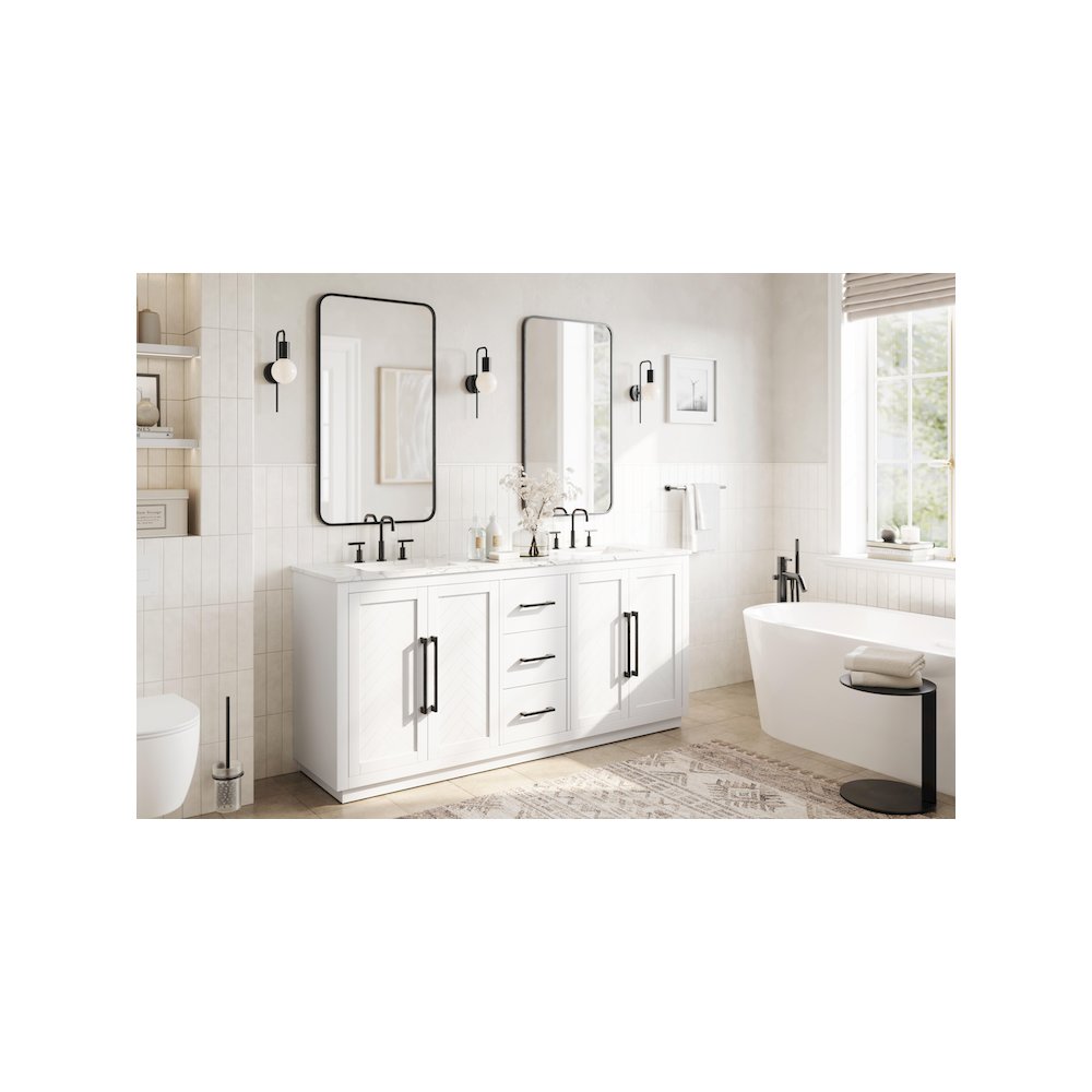 72 inch Double Bathroom Vanity in White