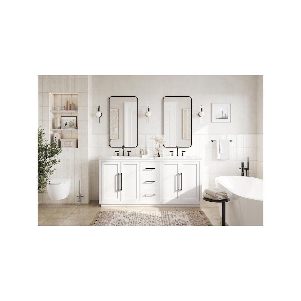 72 inch Double Bathroom Vanity in White