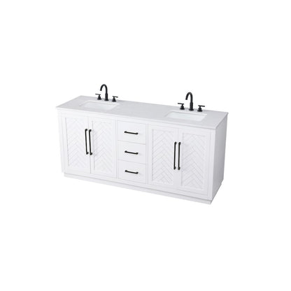 72 inch Double Bathroom Vanity in White