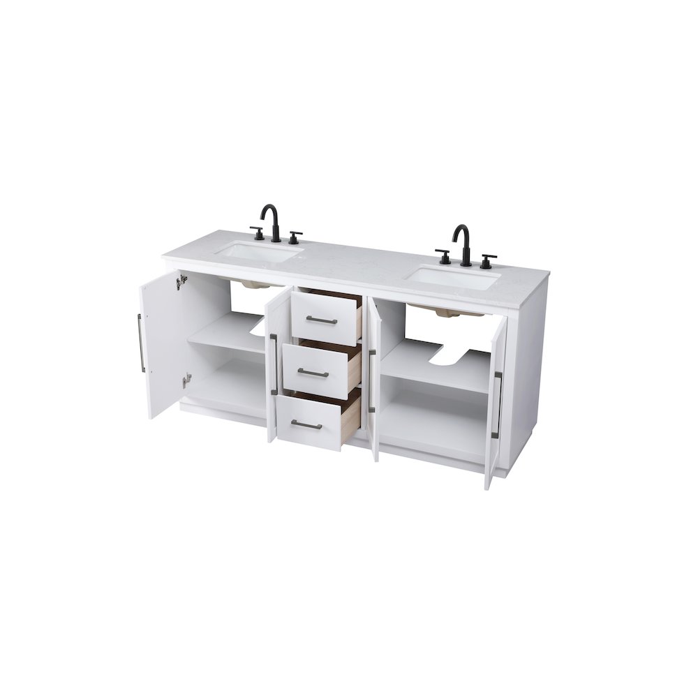 72 inch Double Bathroom Vanity in White