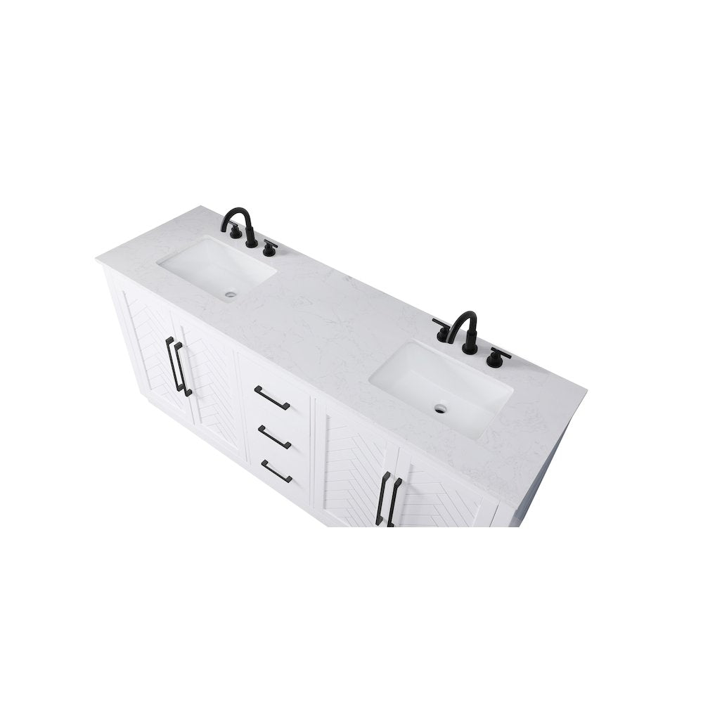 72 inch Double Bathroom Vanity in White