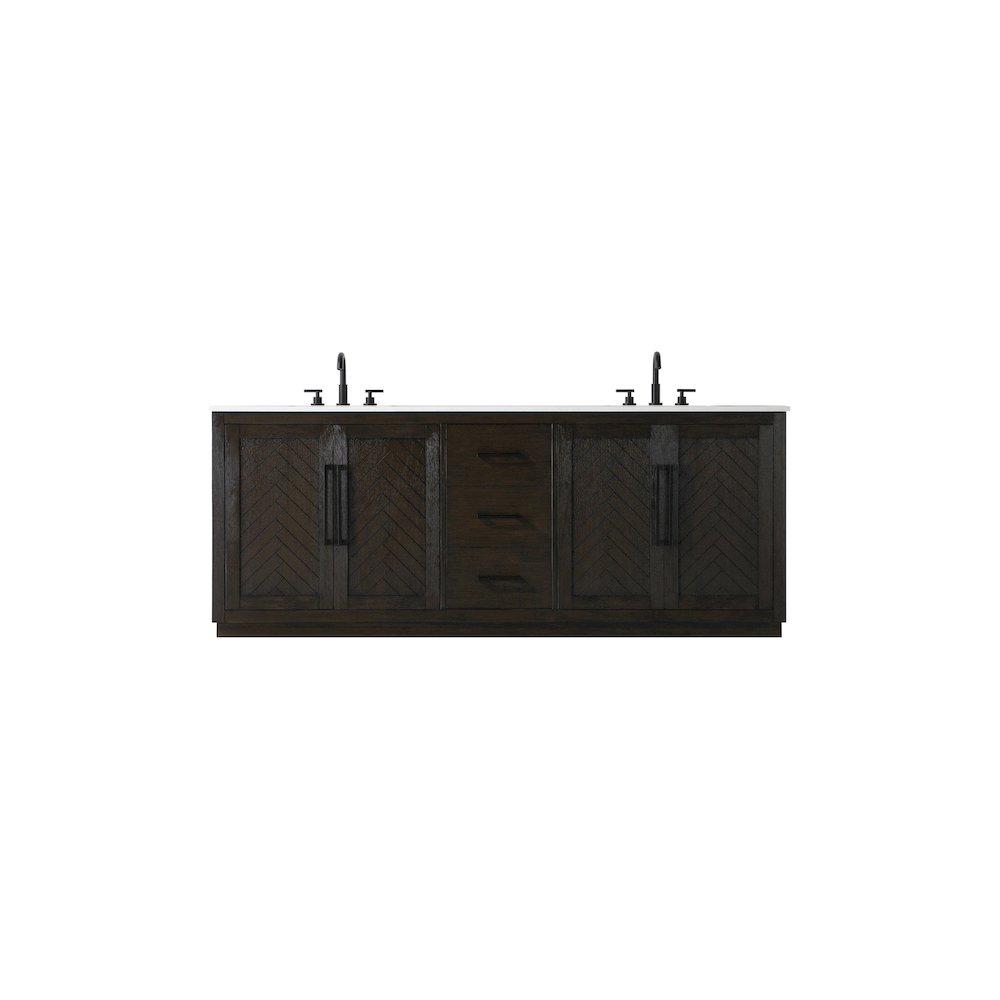 84 inch Double Bathroom Vanity in Chocolate Oak