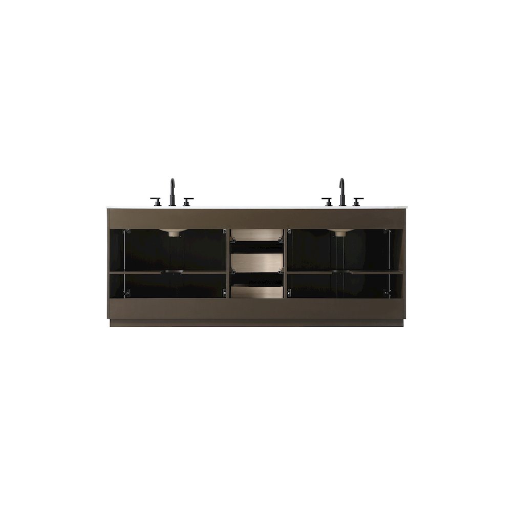 84 inch Double Bathroom Vanity in Chocolate Oak
