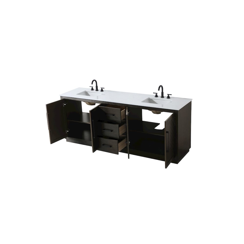 84 inch Double Bathroom Vanity in Chocolate Oak