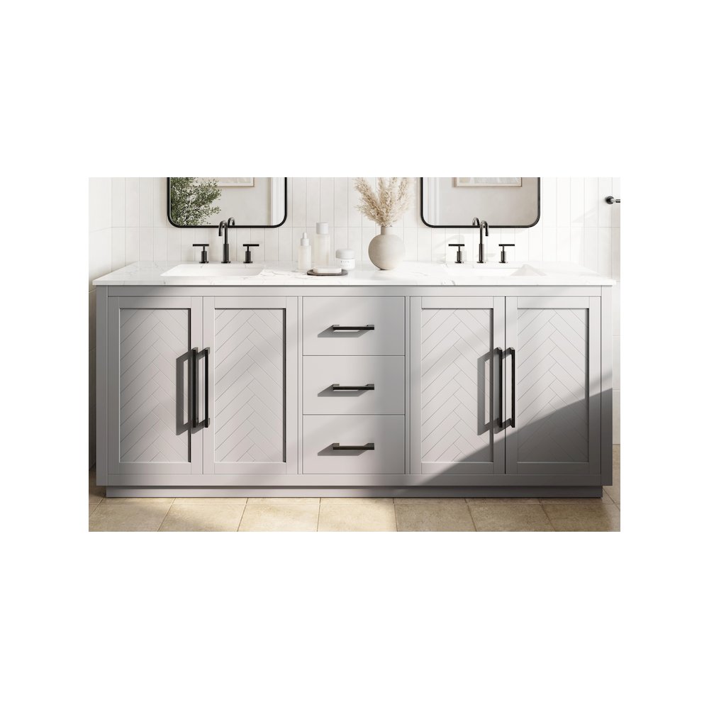 84 inch Double Bathroom Vanity in Grey