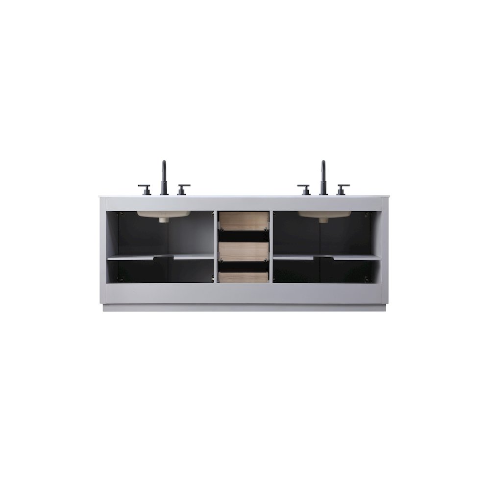 84 inch Double Bathroom Vanity in Grey