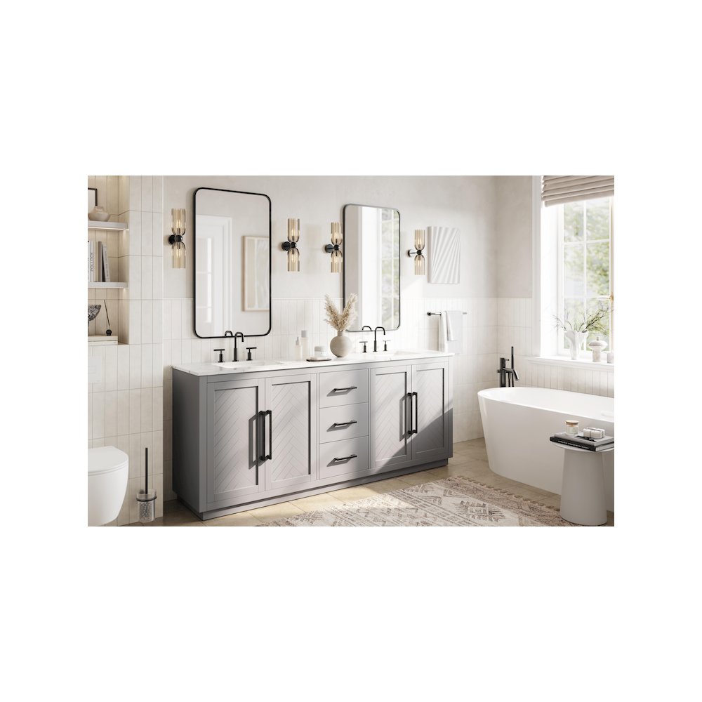 84 inch Double Bathroom Vanity in Grey
