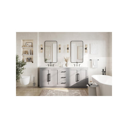 84 inch Double Bathroom Vanity in Grey