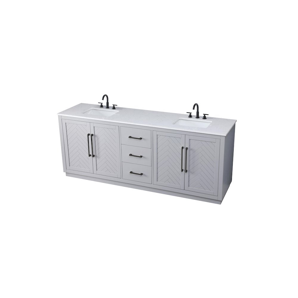 84 inch Double Bathroom Vanity in Grey