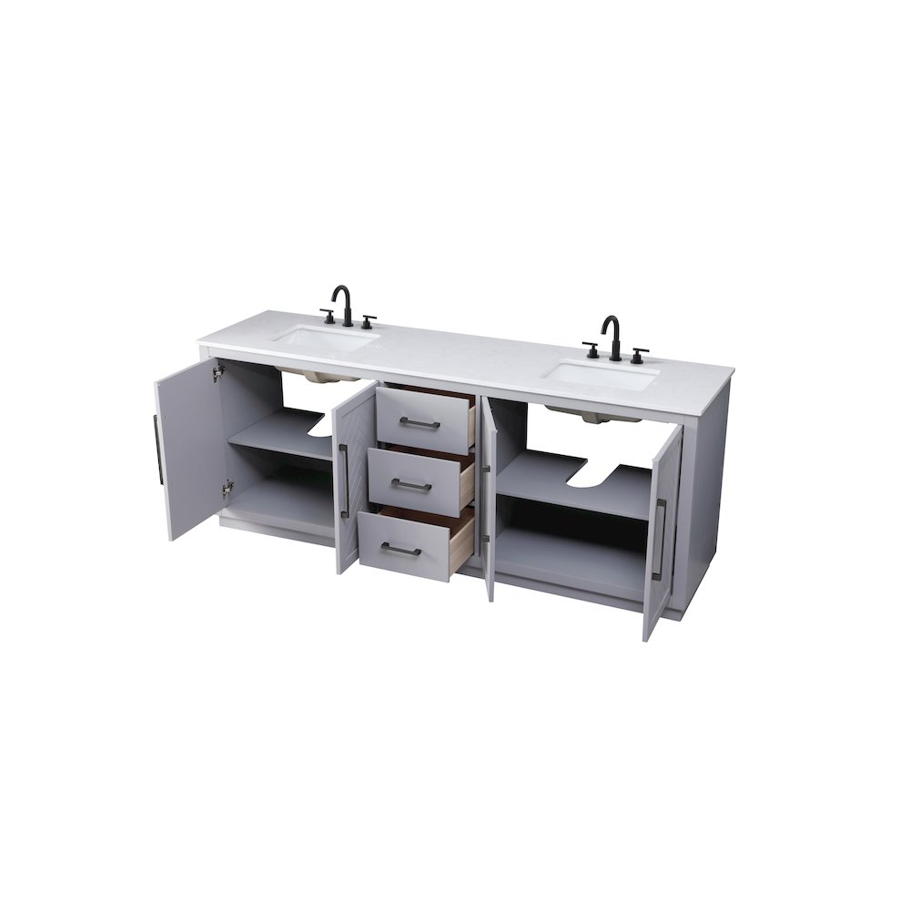 84 inch Double Bathroom Vanity in Grey