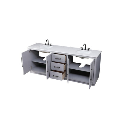 84 inch Double Bathroom Vanity in Grey