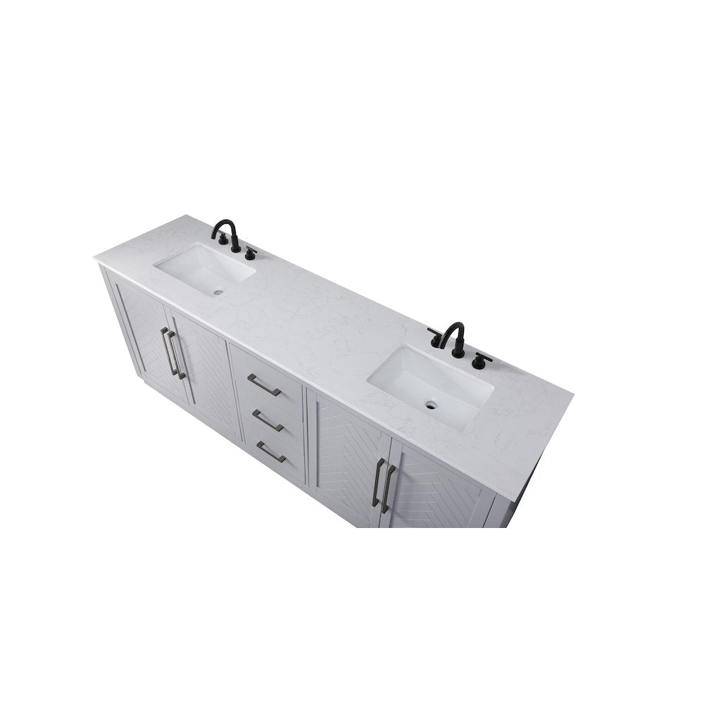 84 inch Double Bathroom Vanity in Grey