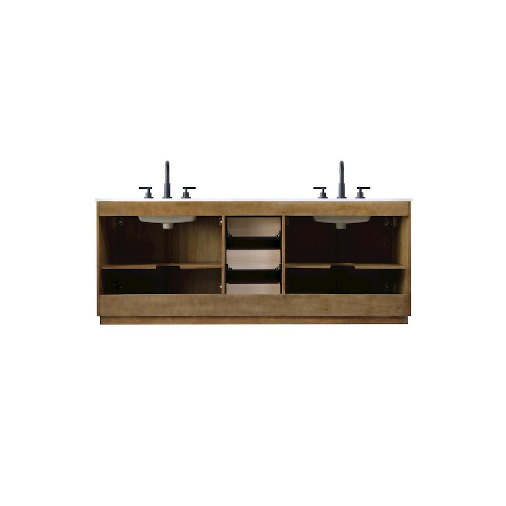 84 inch Double Bathroom Vanity in Linen Oak