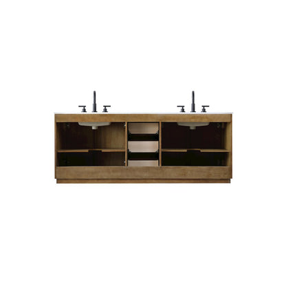 84 inch Double Bathroom Vanity in Linen Oak