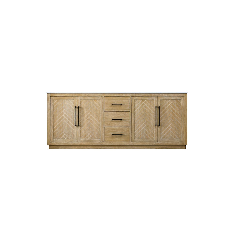 84 inch Double Bathroom Vanity in Linen Oak