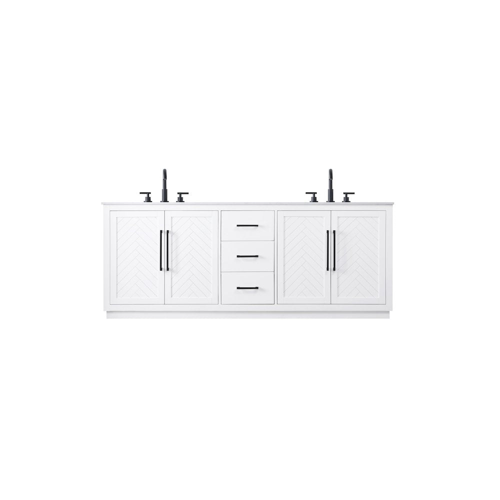 84 inch Double Bathroom Vanity in White