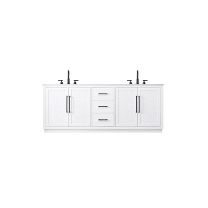 84 inch Double Bathroom Vanity in White