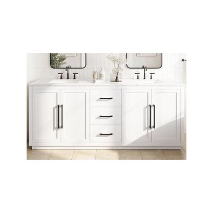 84 inch Double Bathroom Vanity in White