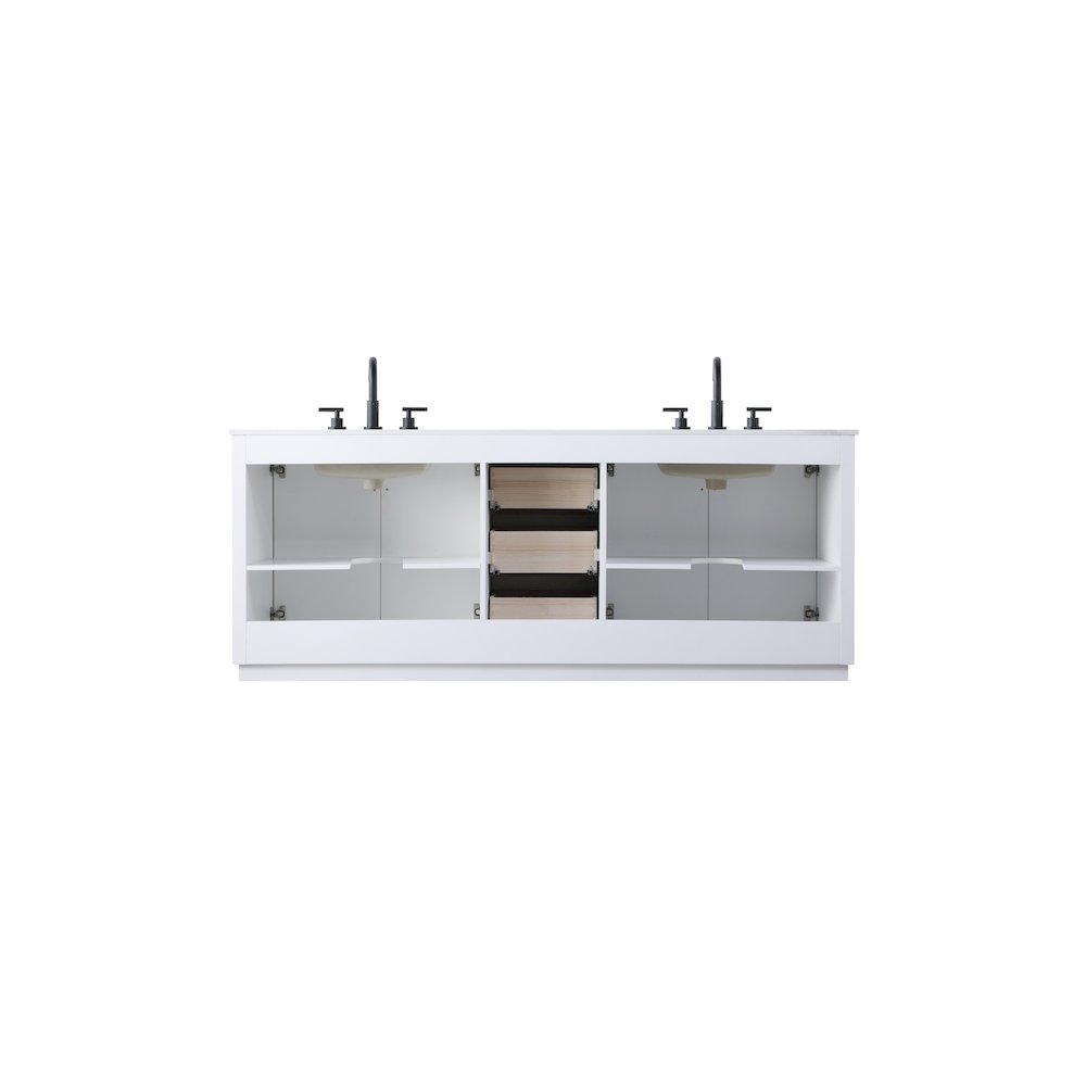 84 inch Double Bathroom Vanity in White