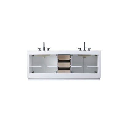 84 inch Double Bathroom Vanity in White